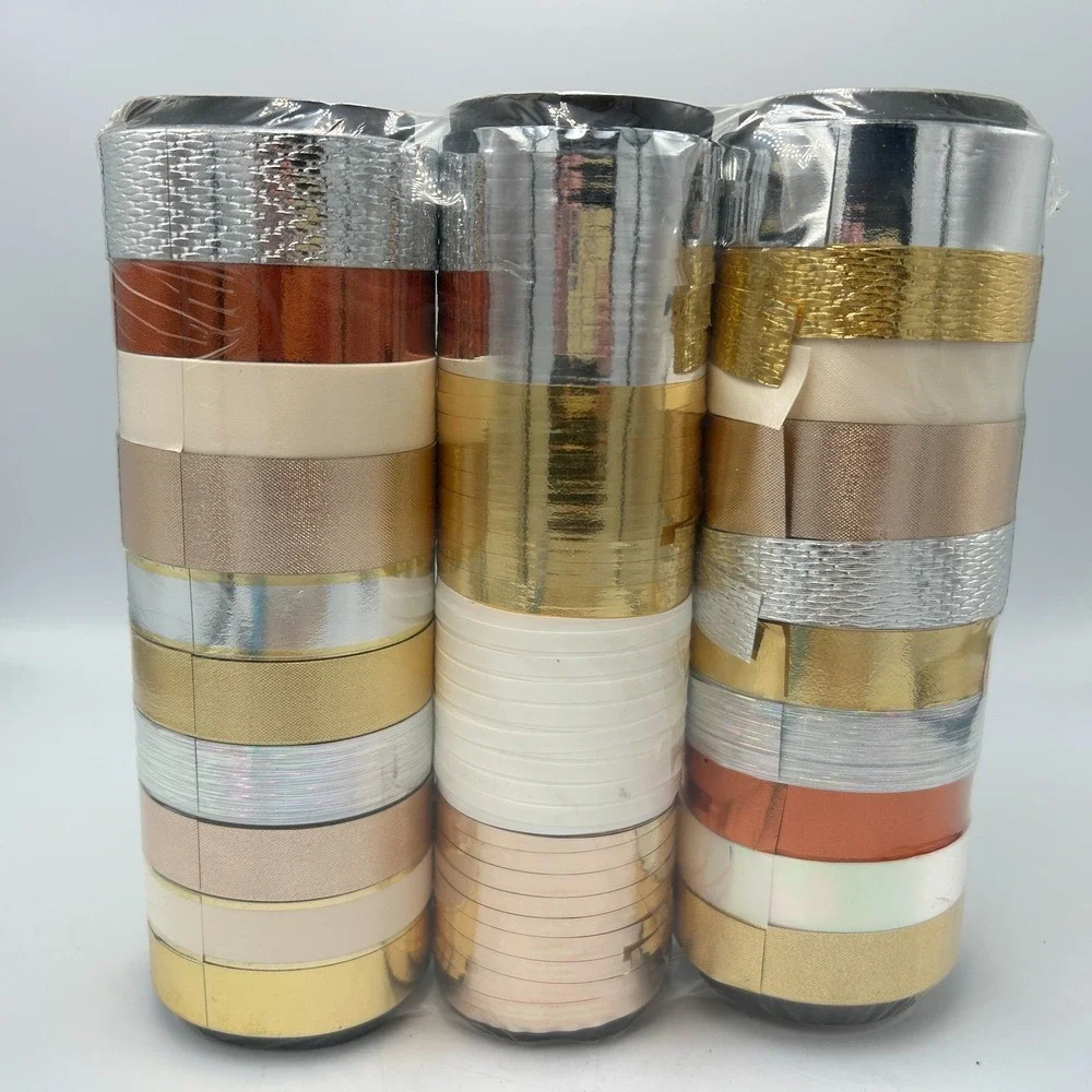 Curling Ribbon Roll Vintage Gold Silver Gift Wrapping Party Christmas Deluxe New